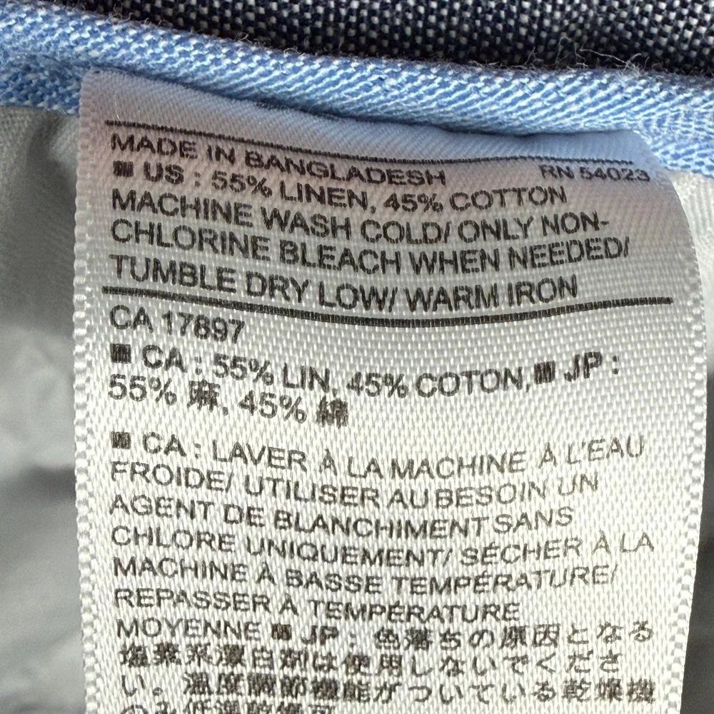 Banana Republic Aiden‎ Chino Pants Mens 34x30 Blue Linen Blend Slim Fit 182156